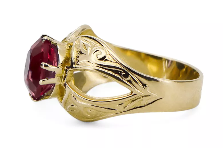 Vintage style  Ρουβίνι Κίτρινος χρυσός 14 καρατίων vrc135y